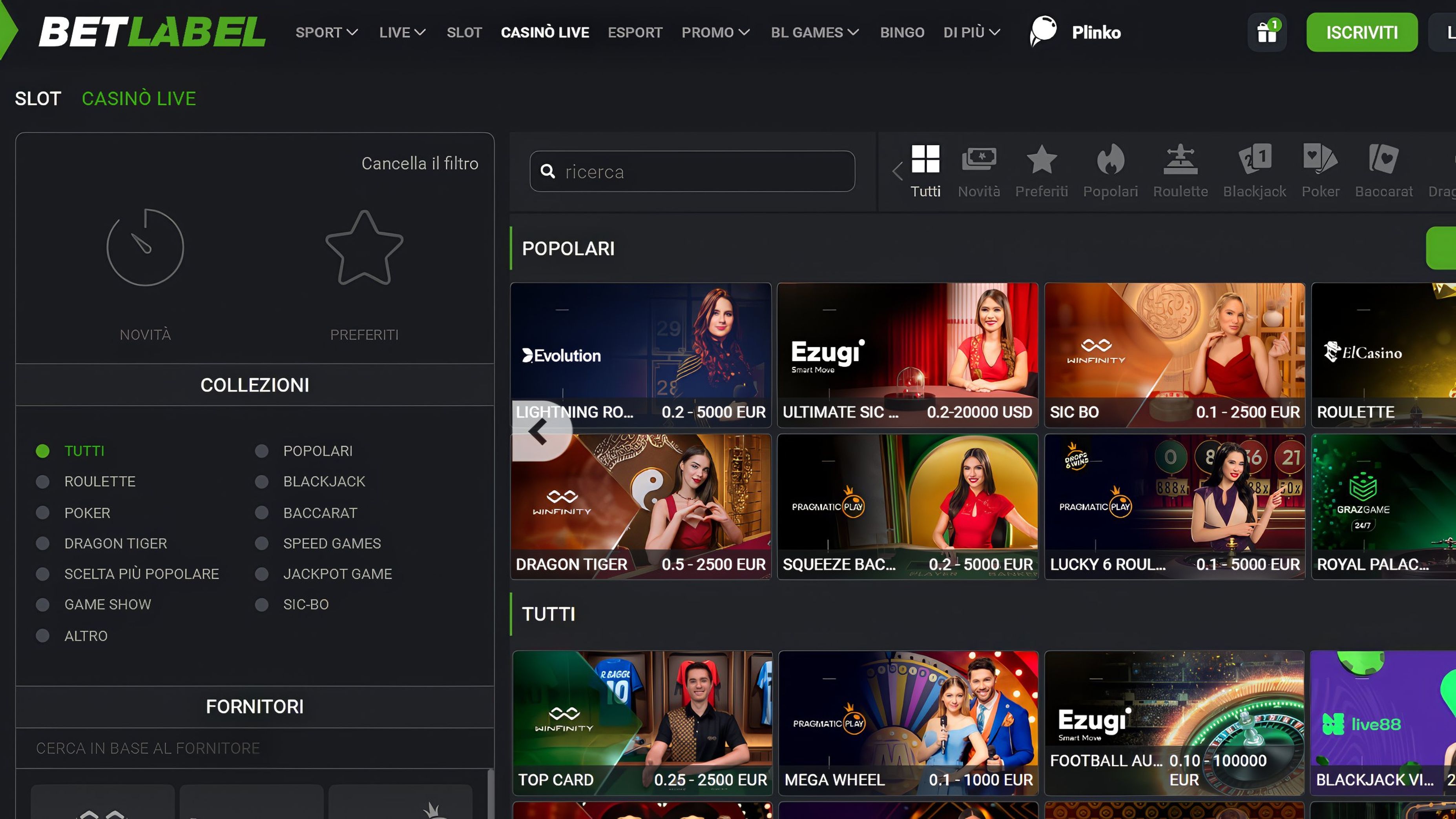 BetLabel desktop screenshot 2